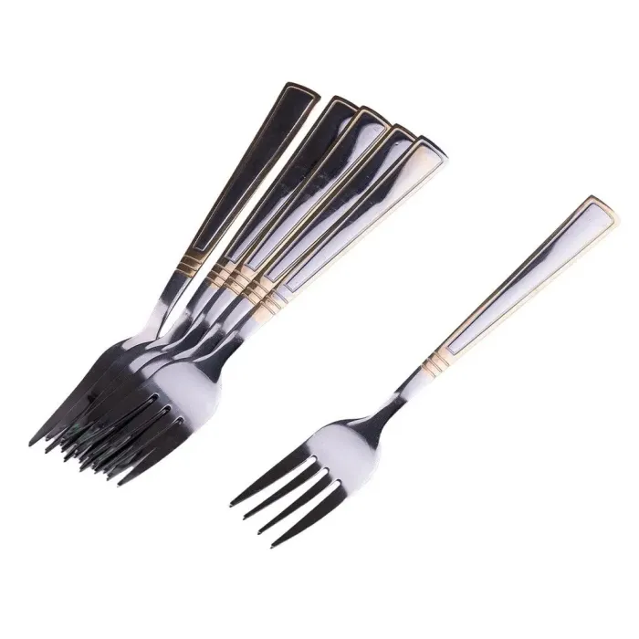 Набір столових виделок 6 шт нержавіюча сталь гальванічне покриття (HP702) - зображення 3