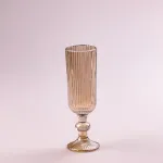 Келих для шампанського фігурний прозорий ребристий з товстого скла набір 6 шт Tea Color (HP7116TC)