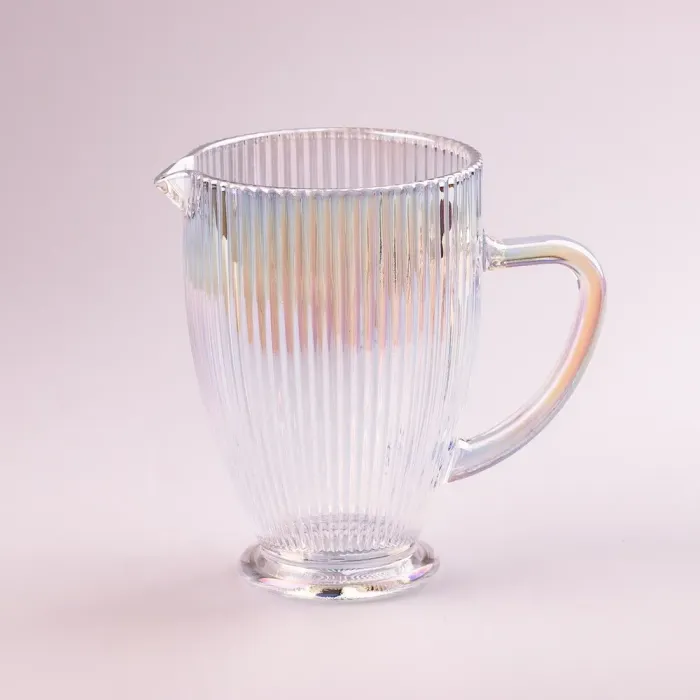 Глек для напоїв 1.2 л фігурний прозорий ребристий із товстого скла Rainbow (HP7118RB) - зображення 2