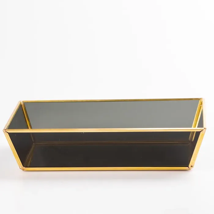 Піднос декоративний прямокутний чорний для сервірування 25х16,5 см (HP419) - зображення 3