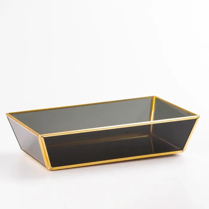 Піднос декоративний прямокутний чорний для сервірування 25х16,5 см (HP419) - зображення 4