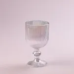 Келих для вина фігурний прозорий ребристий з товстого скла набір 6 шт Rainbow (HP7114RB)