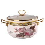 Каструля емальована 5.5 л зі скляною кришкою (HP709)