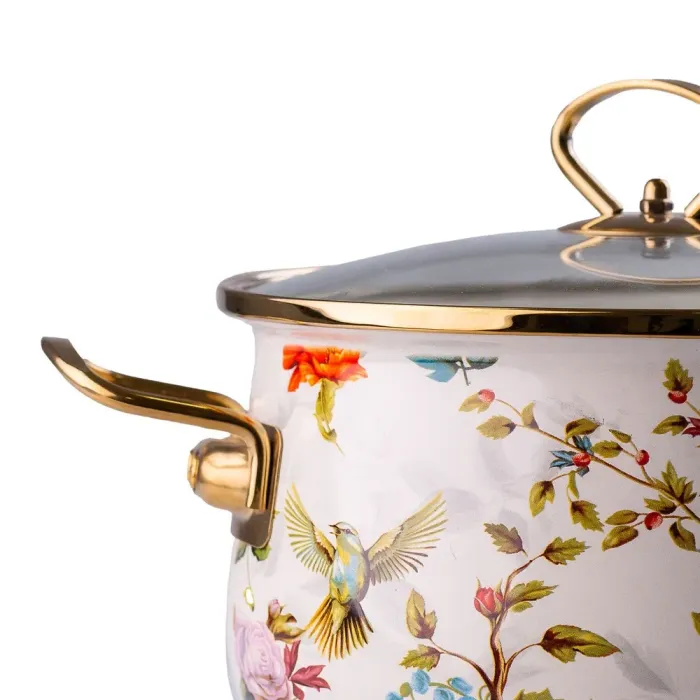 Каструля емальована 4.5 л зі скляною кришкою (HP712) - зображення 2