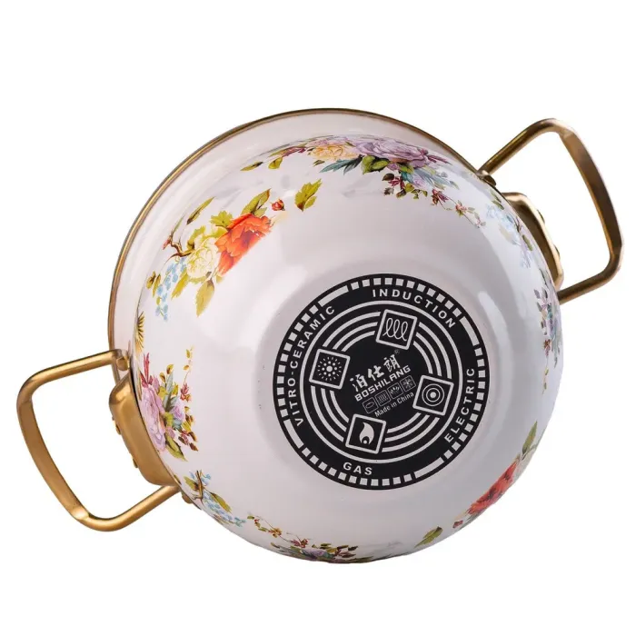 Кастрюля эмалированная 8 л со стеклянной крышкой (HP713) - изображение 2