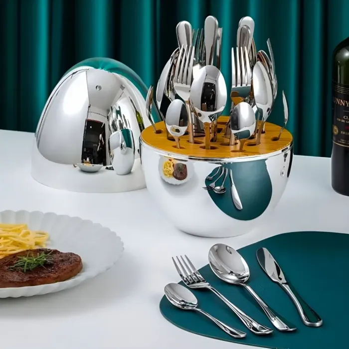 Набор столовых приборов из нержавеющей стали 24 шт. - изображение 5