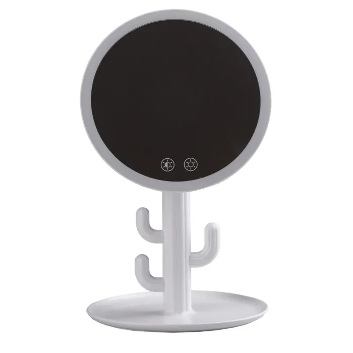 Дзеркало настільне кругле з led підсвічуванням Кактус для макіяжу (HP716) - зображення 1