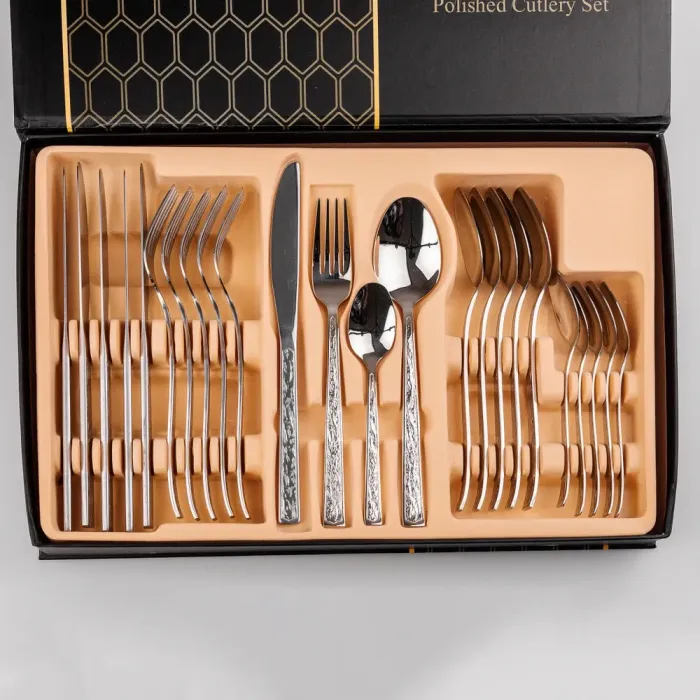 Набір столових приборів із нержавіючої сталі на 6 персон 24 штуки (HP9691) - зображення 3