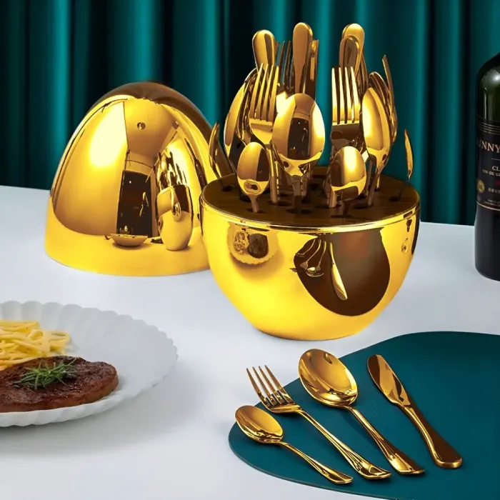 Набор столовых приборов из нержавеющей стали 24 шт. - изображение 5