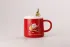 Керамічна чашка 500 мл Merry Christmas з кришкою і ложкою Червоний (HPCY8279R)
