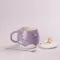 Чашка керамическая 400 мл Rainbow с крышкой и ложкой Сиреневый (HPCY8278V)