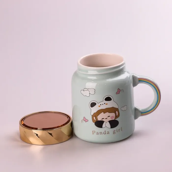 Кружка керамічна 420 мл Cute girl з кришкою (HPCY8240GR) - зображення 2