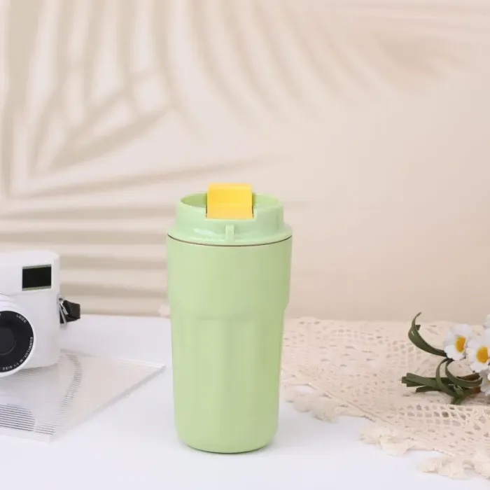 Термос металевий 450 мл термокухоль із неіржавкої сталі до 12 годин Зелений (HP153GR) - изображение 2