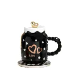 Кружка керамічна 400 мл Love з кришкою (HPCY8371B)
