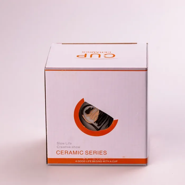 Кружка керамическая 400 мл Белая с черными сердечками (HPCY8371WB) - изображение 3