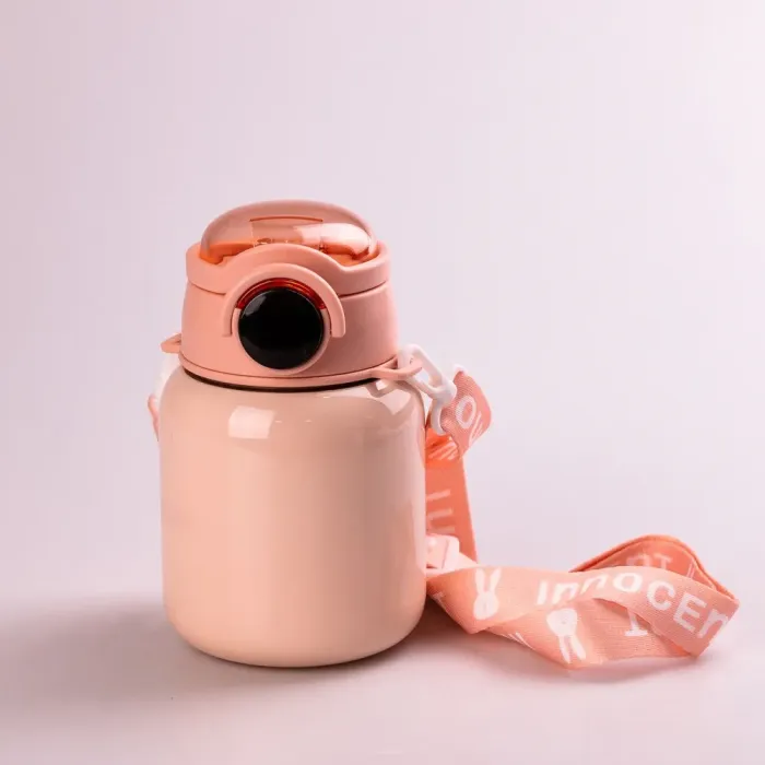 Термос с трубочкой из нержавеющей стали 650 мл с датчиком температуры ремешком до 12 часов. (3_2128961118) - изображение 1