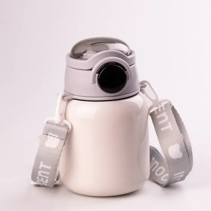 Термос с трубочкой из нержавеющей стали 650 мл с датчиком температуры ремешком до 12 часов. (3_2128961119) - изображение 2