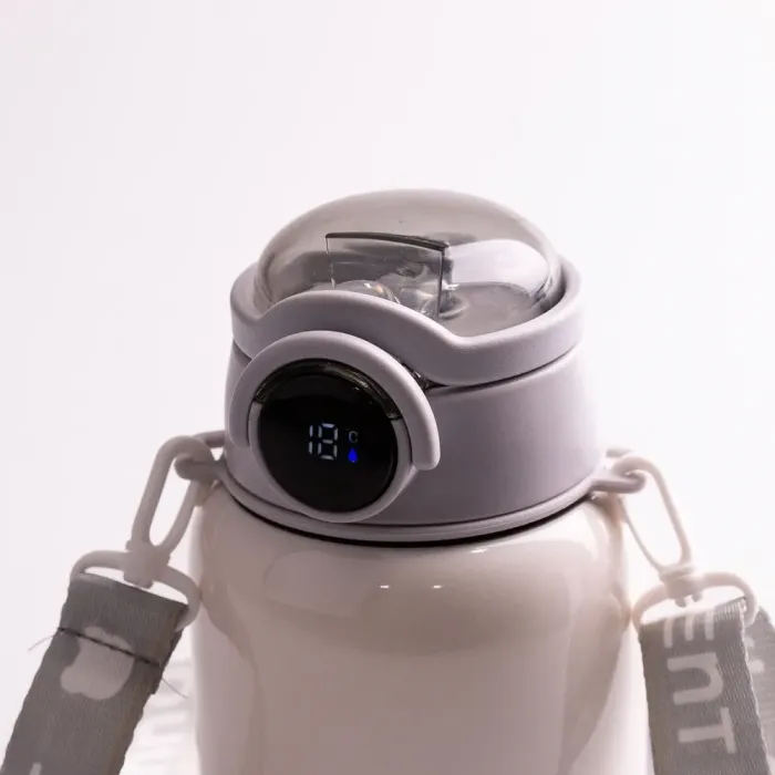 Термос с трубочкой из нержавеющей стали 650 мл с датчиком температуры ремешком до 12 часов. (3_2128961119) - изображение 3