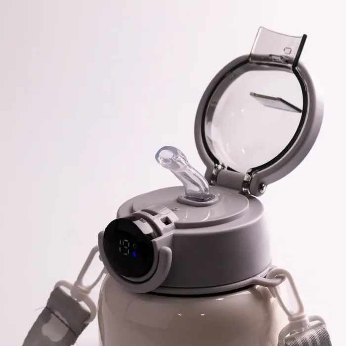 Термос с трубочкой из нержавеющей стали 650 мл с датчиком температуры ремешком до 12 часов. (3_2128961119) - изображение 4