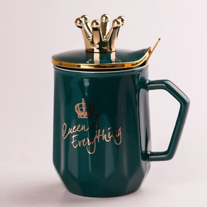 Чашка керамическая 400 мл Queen of Everything Зеленый (HPCYM0863GR) - изображение 3