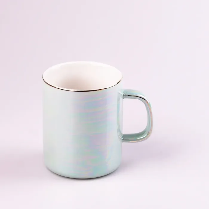 Чашка керамічна 420 мл у дзеркальній глазурі Бірюзовий (HPCYM0763T) - зображення 2