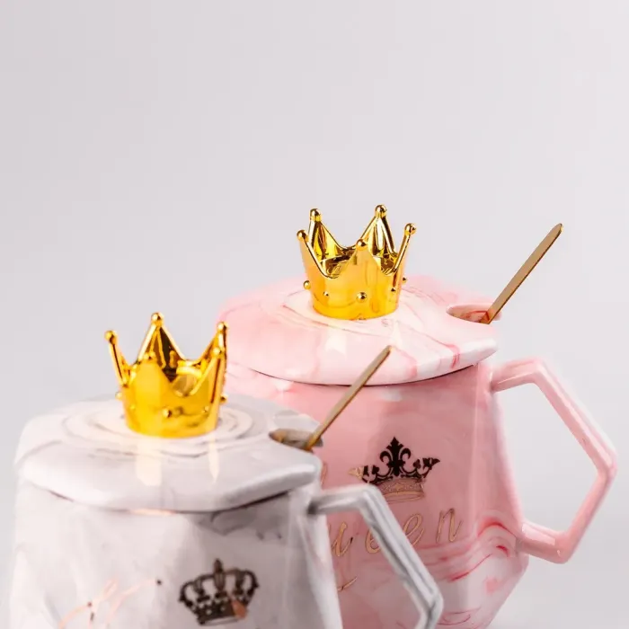 Набор керамических чашек 400 мл Queen&King 2 штуки (HPCYYDX1322) - изображение 3