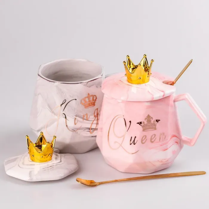 Набор керамических чашек 400 мл Queen&King 2 штуки (HPCYYDX1322) - изображение 4