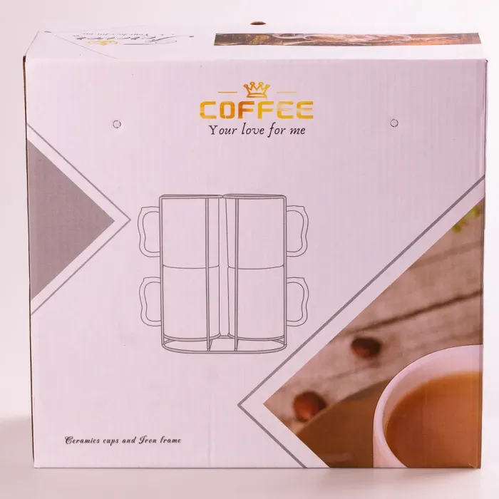 Набор керамических чашек 400 мл Kingdom of Love на подставке 4 штуки (HPCYA3679) - изображение 3