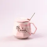 Набір кружок керамічних 450 мл Queen&King з кришкою 2 штуки (HPCYYDX1142)