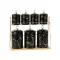 Набор для специй на подставке Мрамор с керамической крышкой 7 предметов Черный (HPCY791BB)