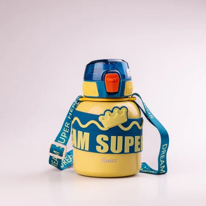 Термос детский с ремешком 560 мл из нержавеющей стали до 12 часов (HPGM8852Y). - изображение 2