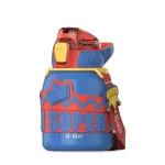 Термос дитячий з ремінцем та напувалкою 560 мл з нержавіючої сталі до 12 годин Синій (HPGM8852BL)