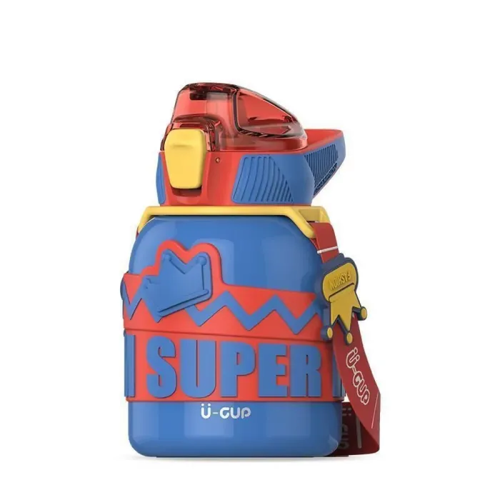 Термос детский с ремешком 560 мл из нержавеющей стали до 12 часов (HPGM8852BL) - изображение 1