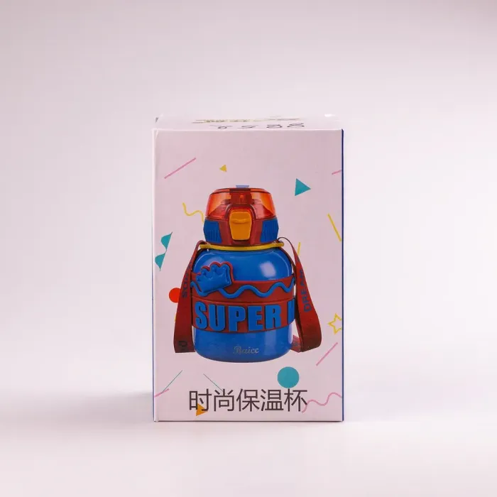 Термос детский с ремешком 560 мл из нержавеющей стали до 12 часов (HPGM8852BL) - изображение 5