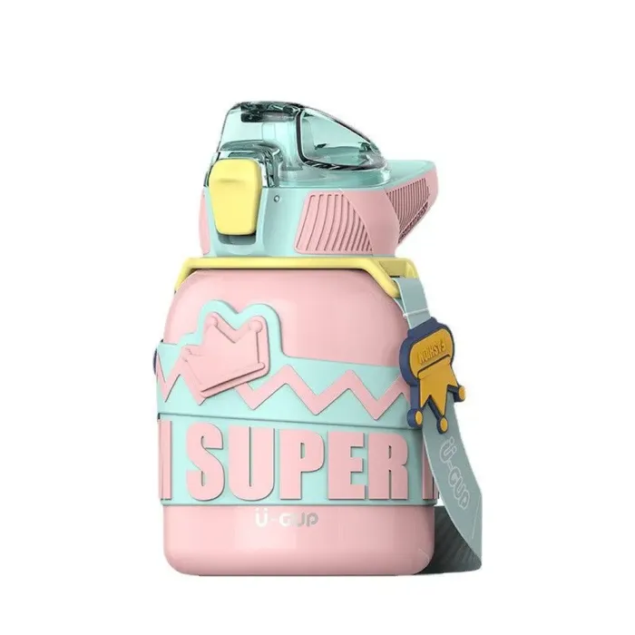 Термос детский с ремешком и поилкой 560 мл из нержавеющей стали до 12 часов (HPGM8852P) - изображение 1