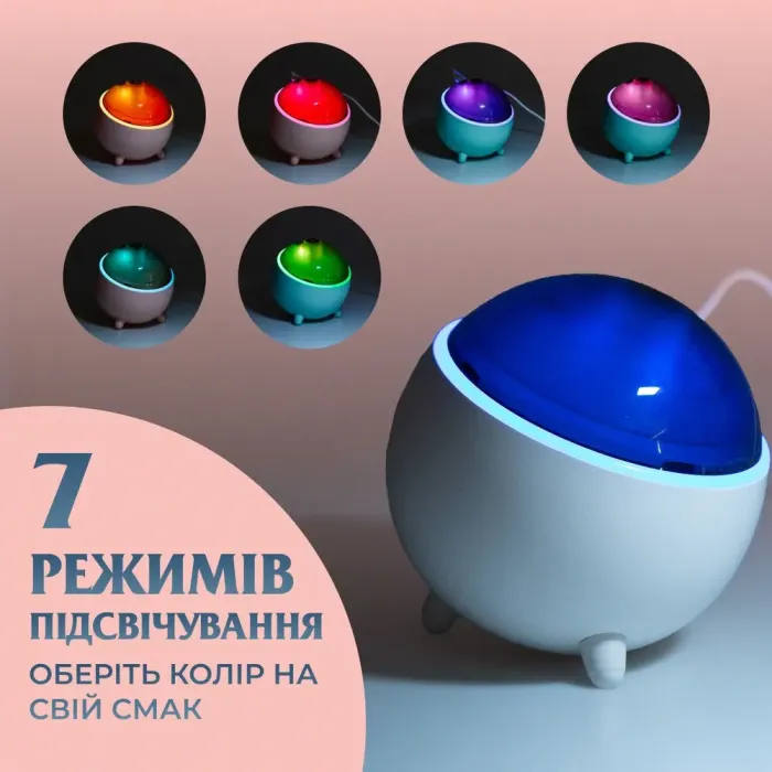 Зволожувач повітря для дому портативний USB 300 мл ароматичний дифузор з підсвічуванням Рожевий (HPBH16985P) - зображення 7