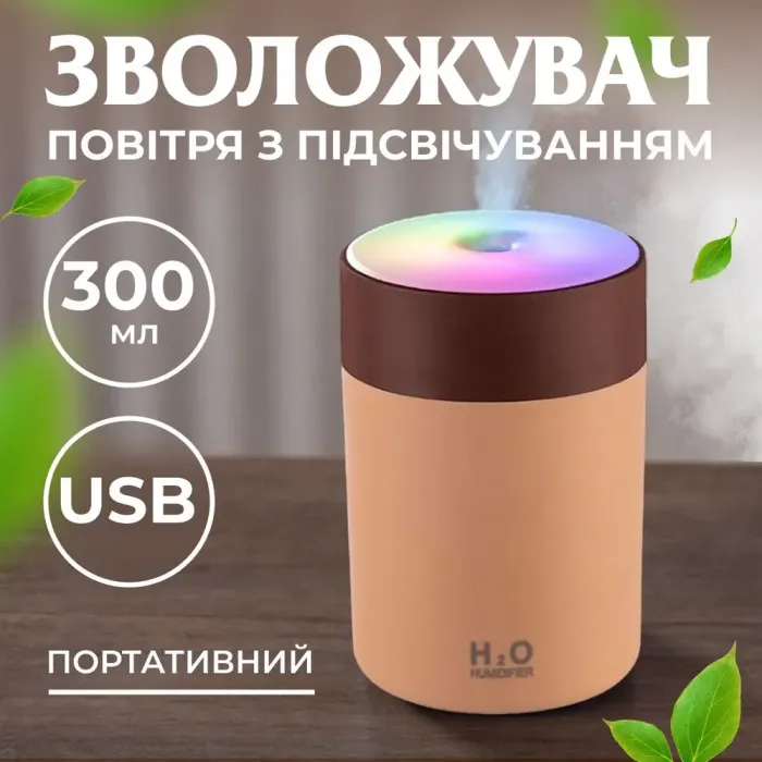 Увлажнитель воздуха для дома портативный детский USB 300 мл ароматический диффузор с подсветкой (HPBH17199BR) - изображение 2