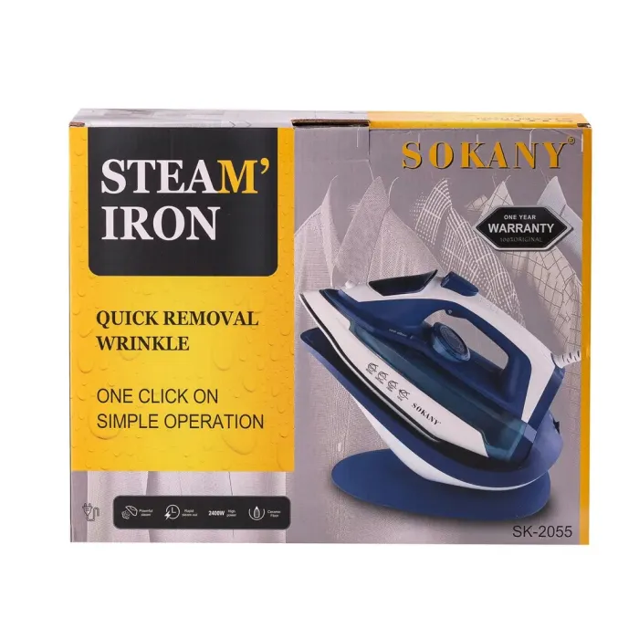 Утюг паровой ручной с антипригарным покрытием 2400 Вт SOKANY SL-2055A (SL2055AWBL) - изображение 9