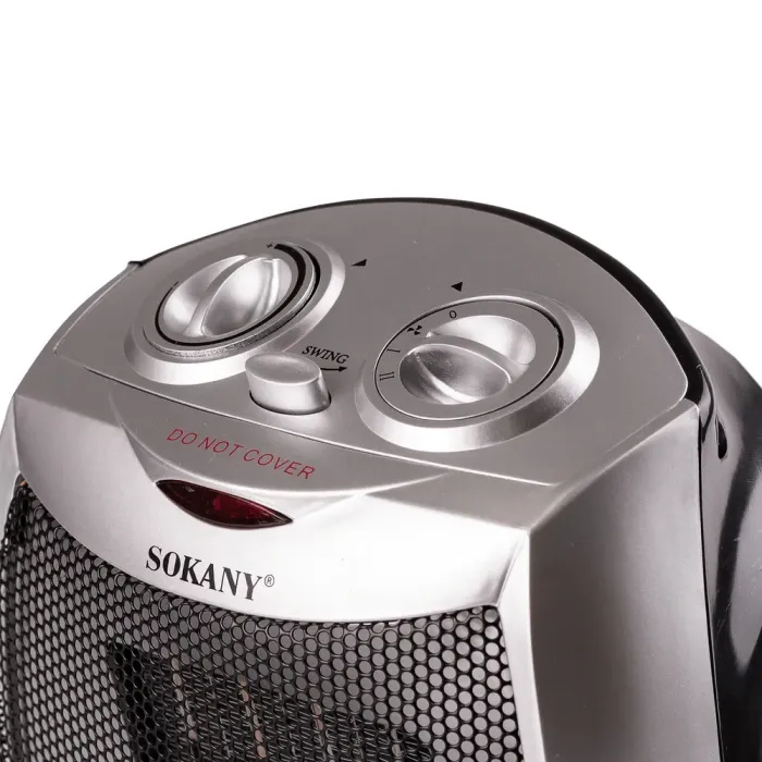 Тепловентилятор керамічний до 30 кв м 2000 Вт обігрівач електричний підлоговий дуйчик Sokany SK-1653 (SK1653) - зображення 3