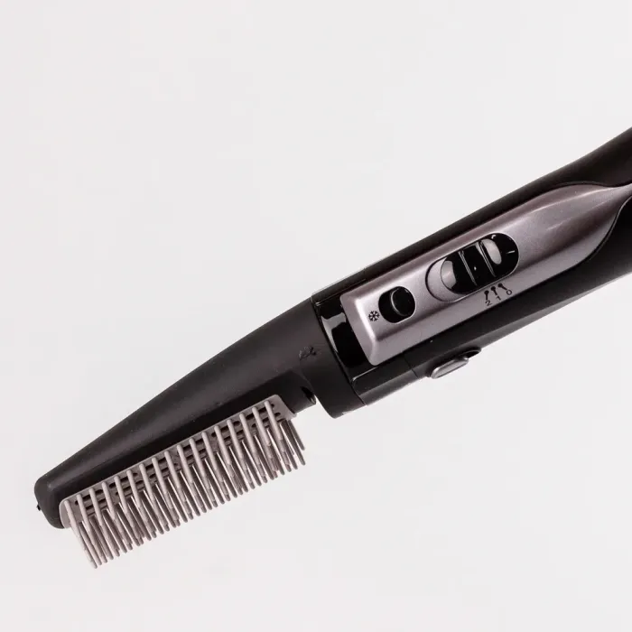 Фен стайлер для волосся 2 в 1 керамічний 1000 Вт 2 швидкості щітка фен Sokany JE-204 Срібло (JE204SL) - зображення 3