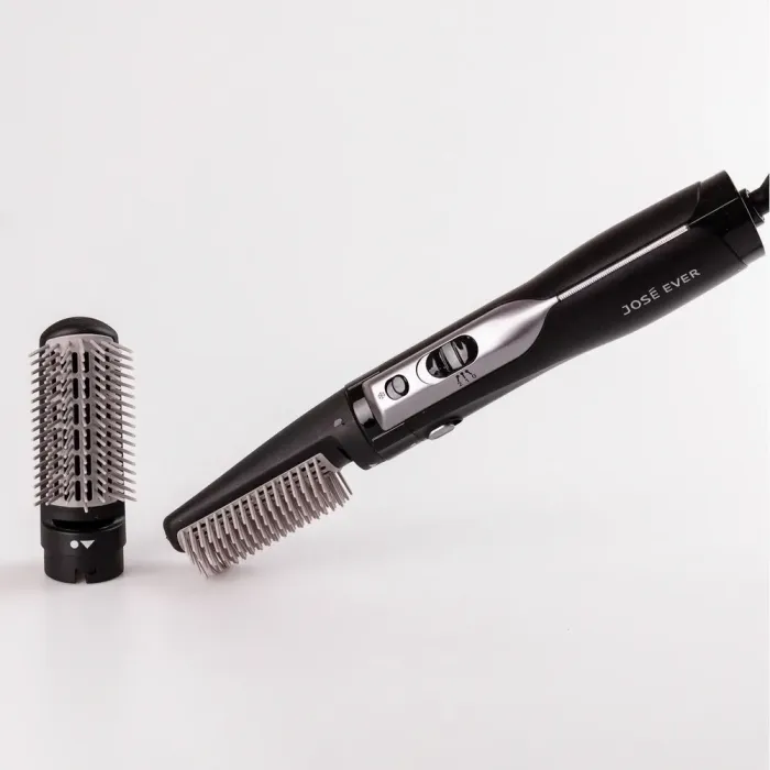 Фен стайлер для волосся 2 в 1 керамічний 1000 Вт 2 швидкості щітка фен Sokany JE-204 Срібло (JE204SL) - зображення 1