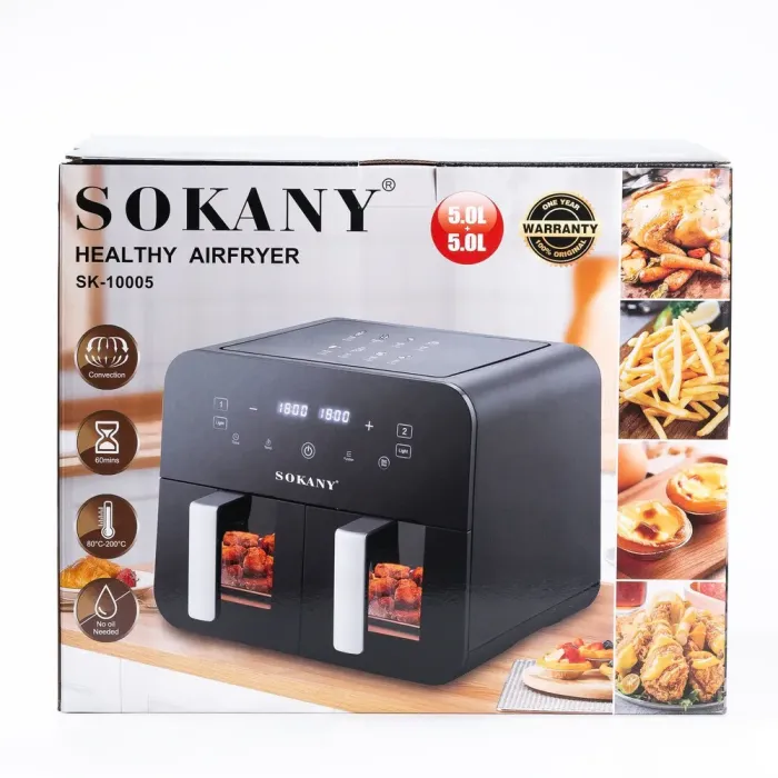 Аэрофритюрница электрическая аэрогриль 10л 2400Вт SOKANY SK-10005 (SK10005) - изображение 3