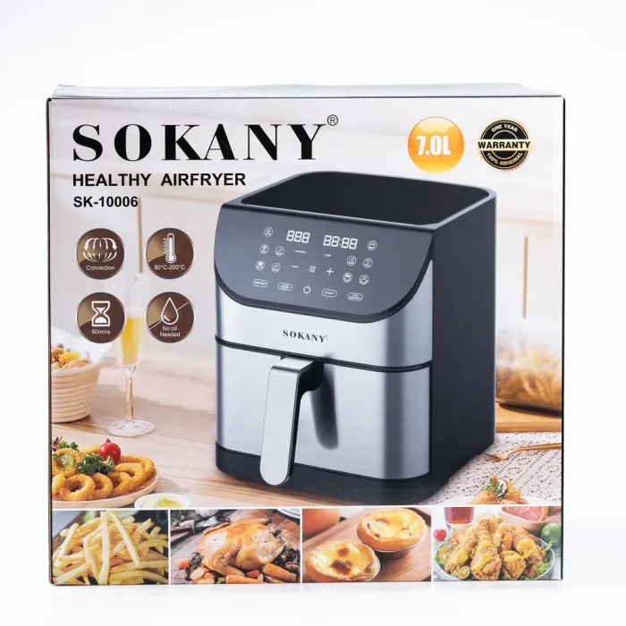 Аерофритниця електрична аерогриль з таймером та терморегулятором 7 л 1500 Вт сенсорний екран SOKANY SK-10006 (SK10006) - зображення 3