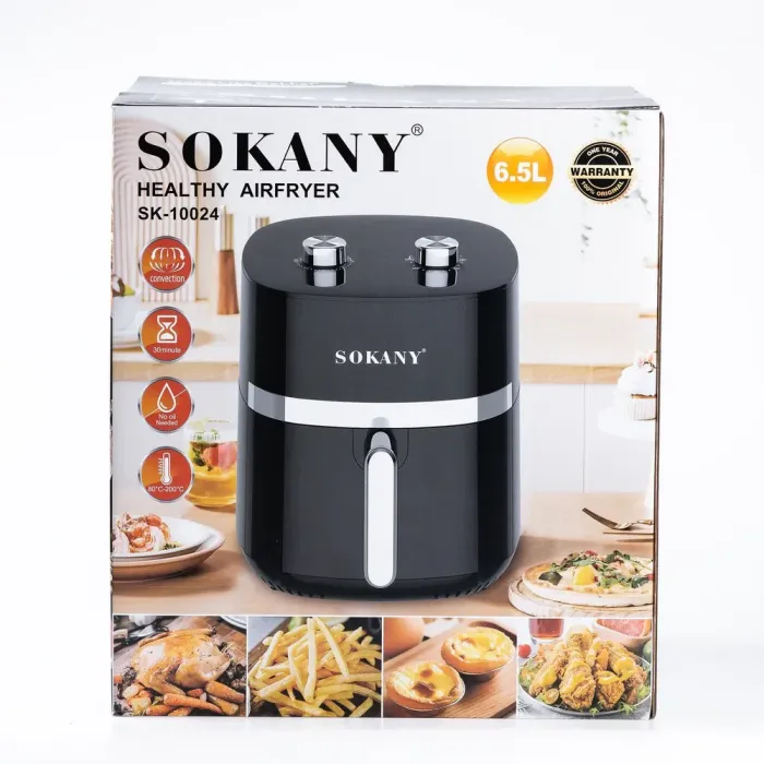 Аэрофритюрница электрическая с терморегулятором 6.5 л 1500 Вт аэрогриль SOKANY SK-10024 (SK10024) - изображение 4