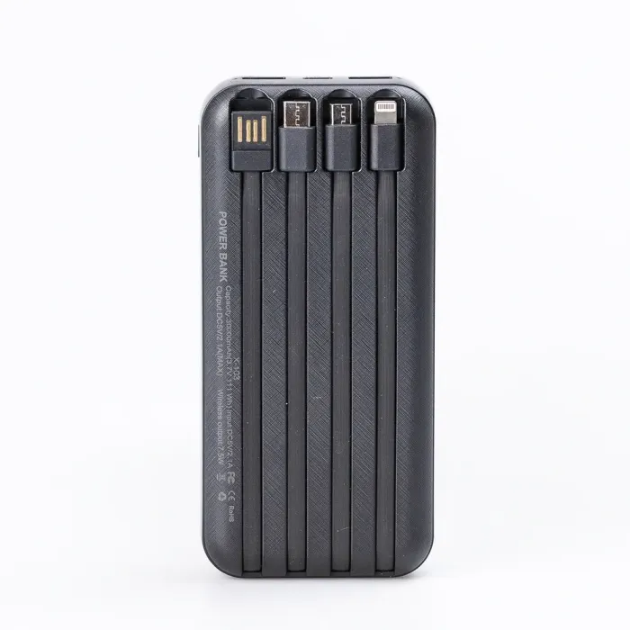 Повербанк з бездротовою зарядкою 30000 mAh Туре-С та Micro USB зовнішній акумулятор 4 вбудовані кабелі (X103) - зображення 3