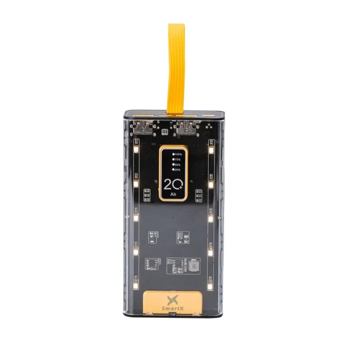 Повербанк 20000 mah powerbank USB/Micro-USB/Type-C/Lightning зовнішній акумулятор 4 вбудовані кабелі (X101) - зображення 1