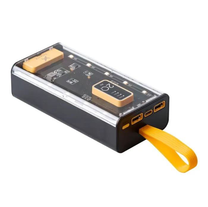 Повербанк 20000 mah powerbank USB/Micro-USB/Type-C/Lightning зовнішній акумулятор 4 вбудовані кабелі (X101) - зображення 3