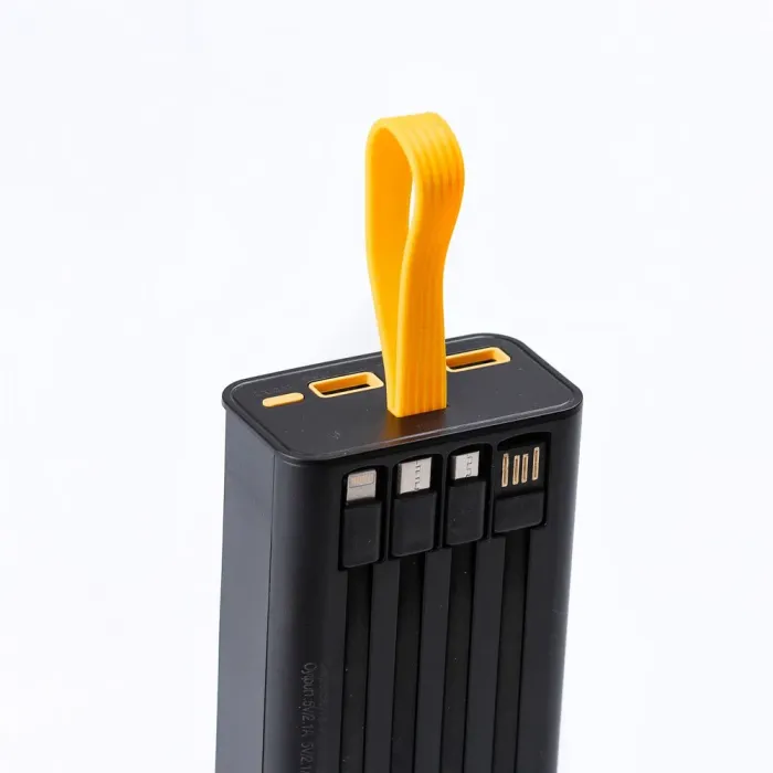Повербанк 20000 mah powerbank USB/Micro-USB/Type-C/Lightning зовнішній акумулятор 4 вбудовані кабелі (X101) - зображення 5
