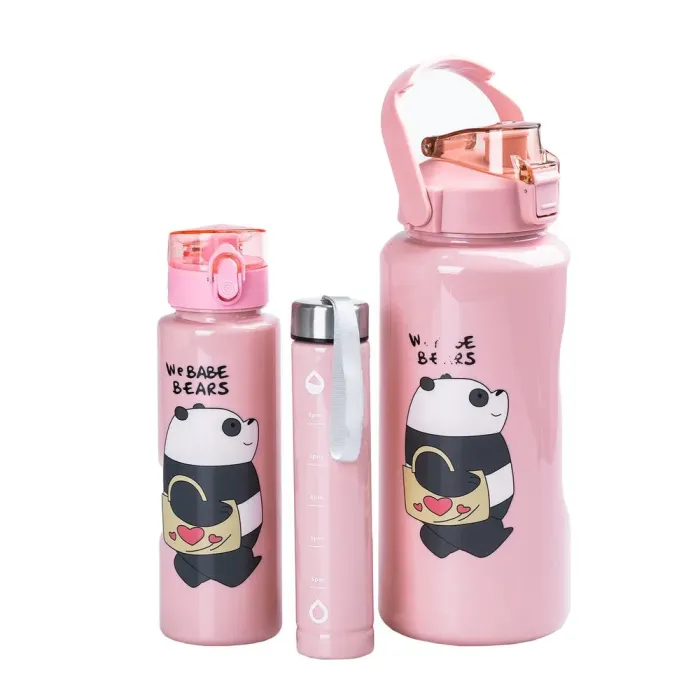 Бутылка для воды Панда набор 3в1 с дозатором 0.3л 0.9л 2л (HPZSB120014P) - изображение 1
