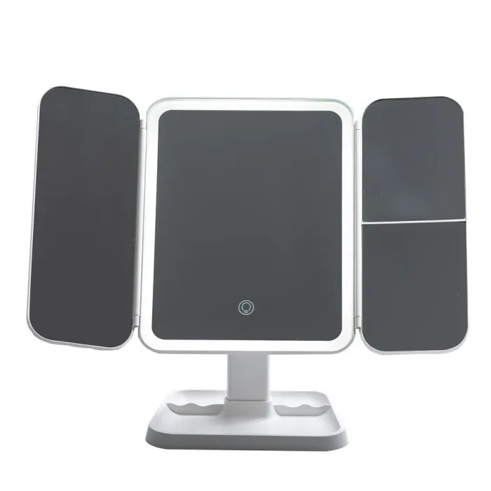 Дзеркало настільне потрійне з led підсвіткою для макіяжу сенсорне (HP072CY072) - зображення 1